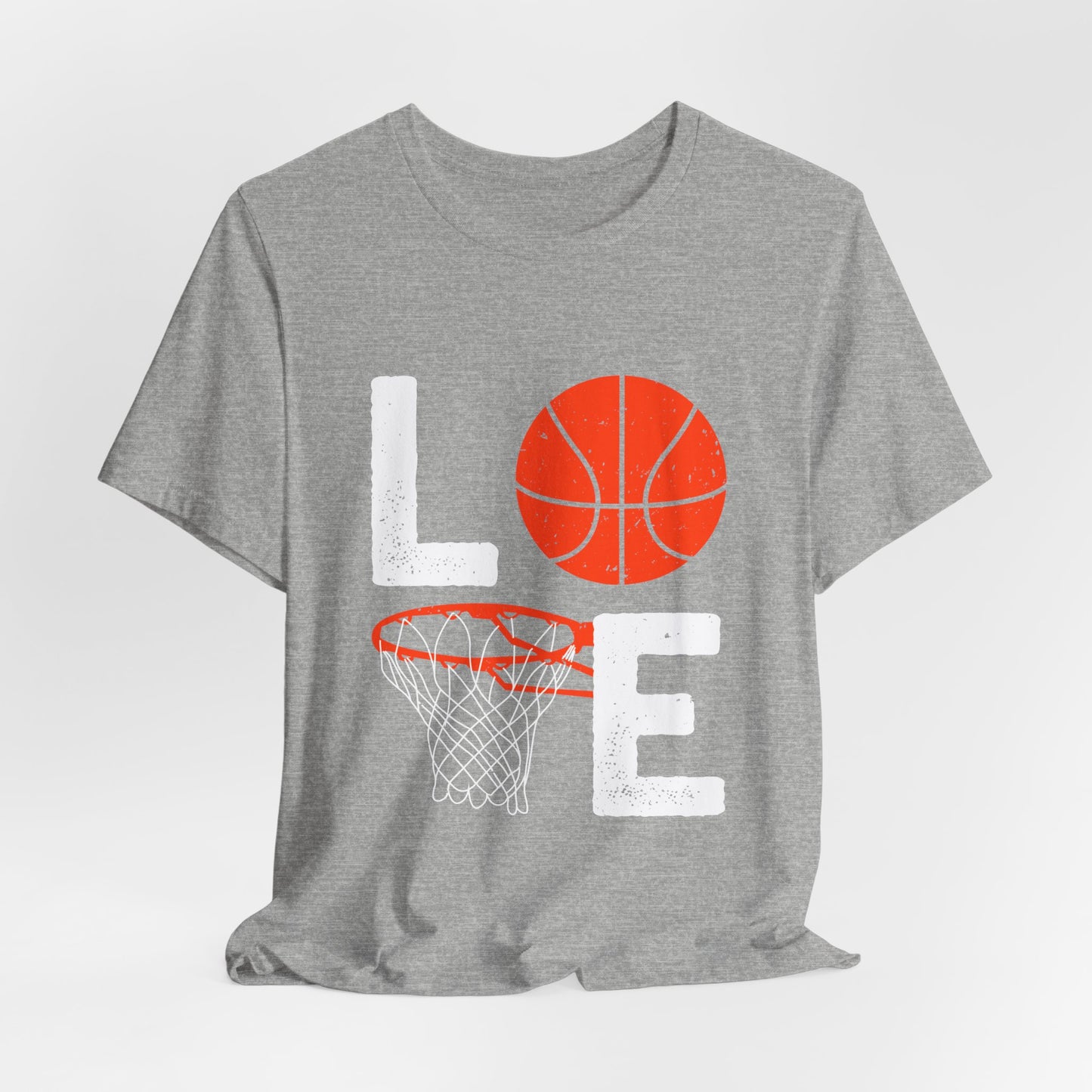 Basketball Love Tee, Unisex Short Sleeve Shirt, Sports Apparel, Gift for Athletes, Game Day Shirt, Valentine's Day Gift