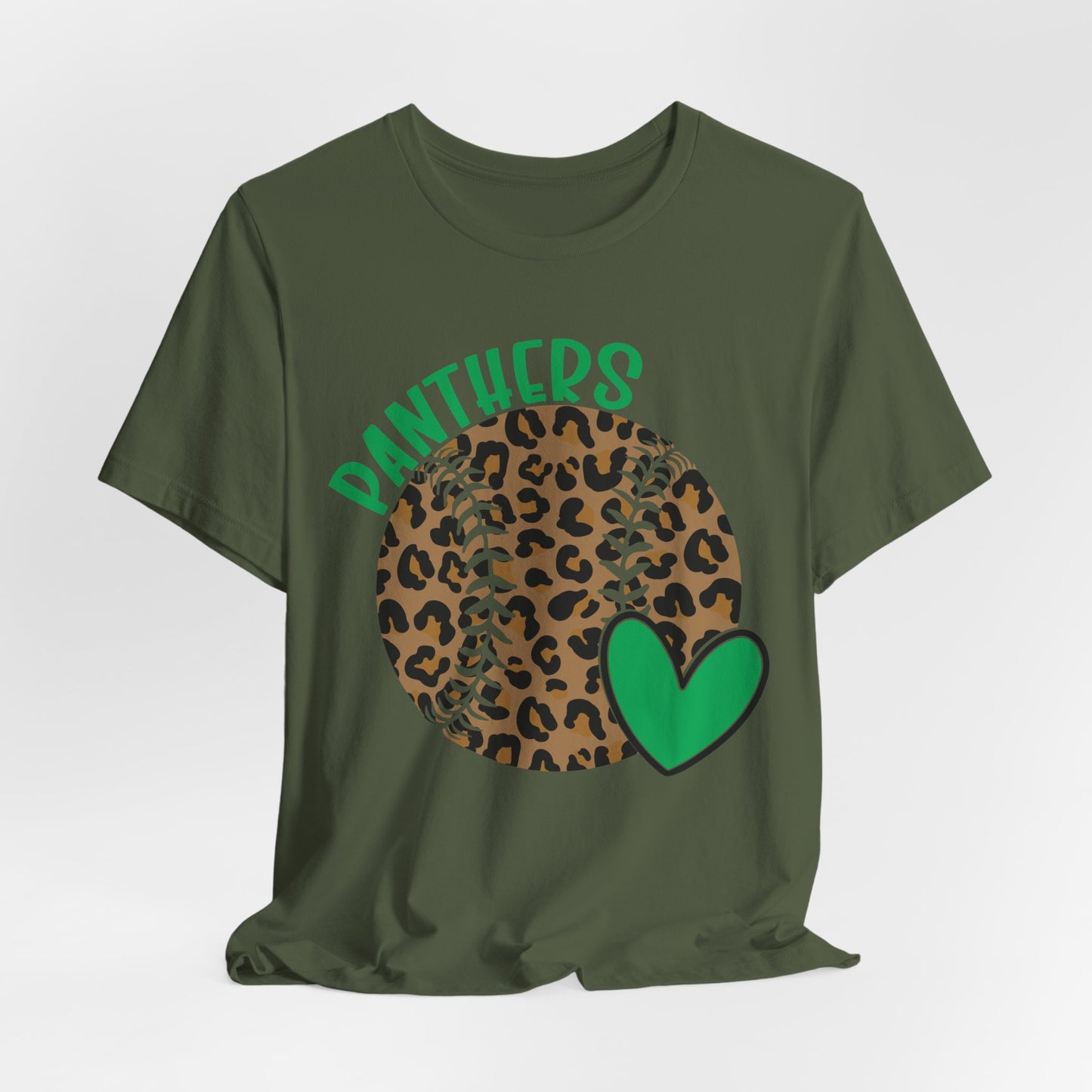 Leopard Print Panthers Tee, Casual Game Day Shirt, Sports Team Shirt, Unisex Tee, Soft Cotton Tee, Athletic Fashion Top