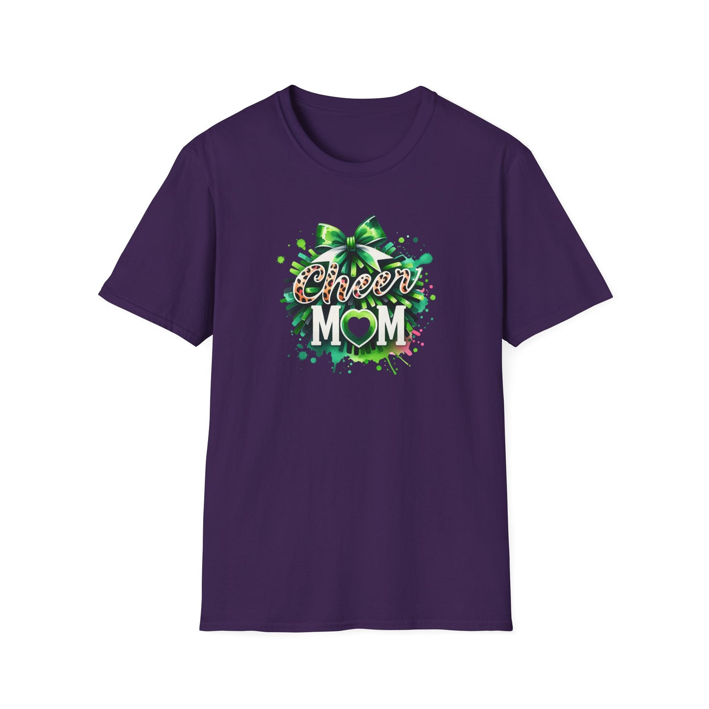 Green Cheer Mom Gildan Softstyle Tshirt