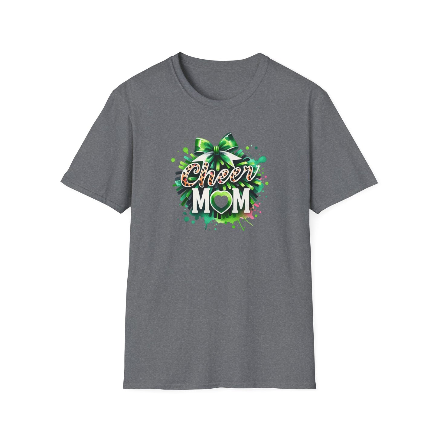 Green Cheer Mom Gildan Softstyle Tshirt