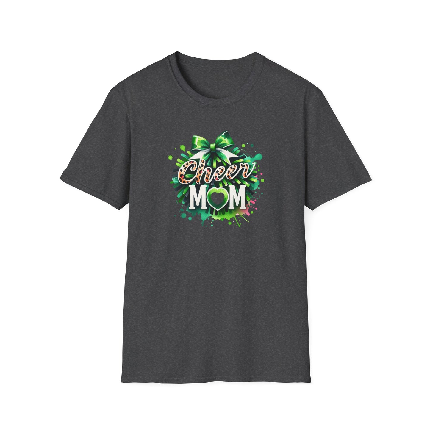 Green Cheer Mom Gildan Softstyle Tshirt