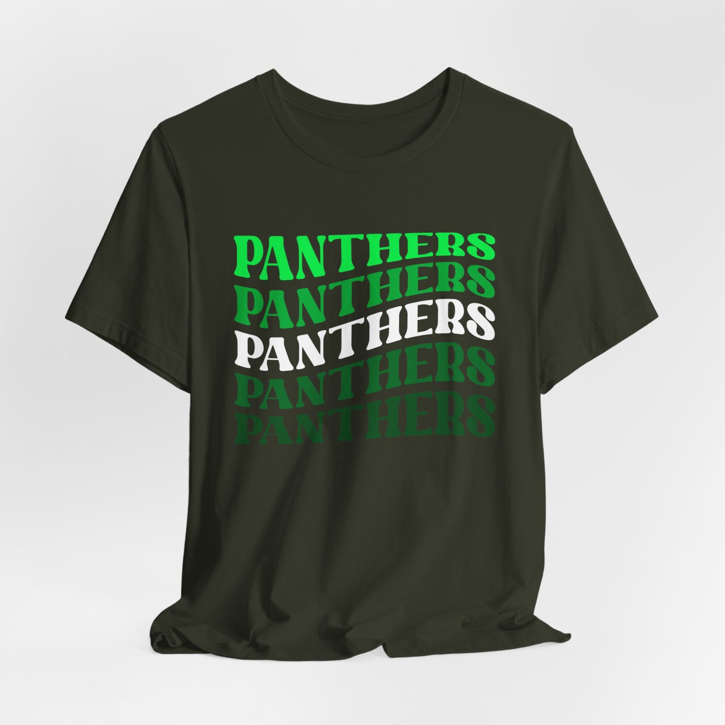 Panthers Stacked Unisex Short Sleeve Tee, Comfortable Graphic Tee for Sports Fans, Casual Wear for Game Days, Perfect Gift for Panther Lovers