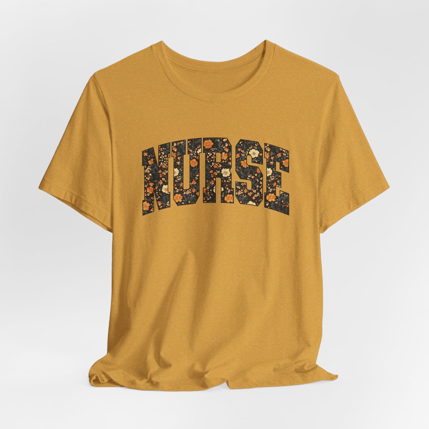 Floral Fall Nurse Bella Canvas T-Shirt