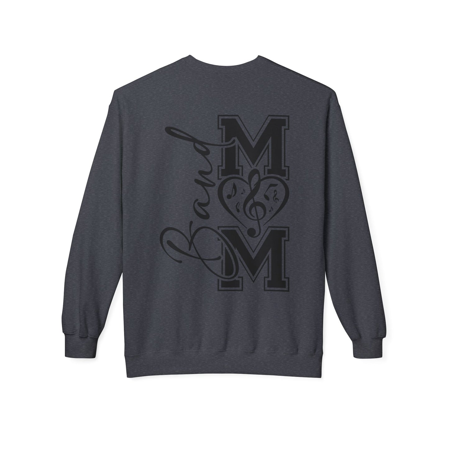 Band Mom front and back - Softstyle Crewneck for Music Lovers