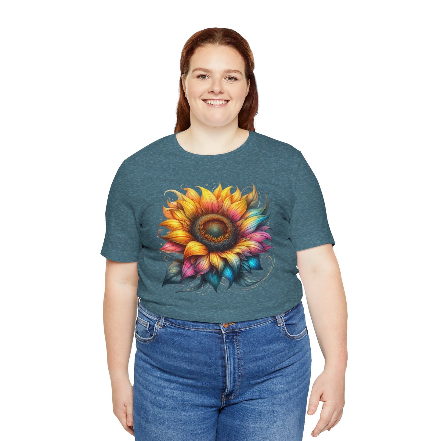 Vibrant Sunflower Tee, Casual T-Shirt
