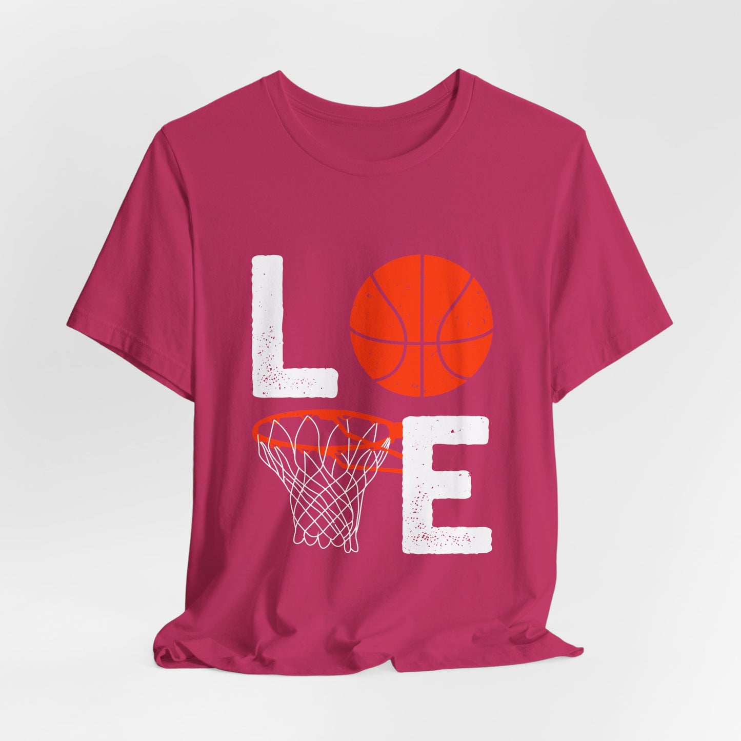 Basketball Love Tee, Unisex Short Sleeve Shirt, Sports Apparel, Gift for Athletes, Game Day Shirt, Valentine's Day Gift