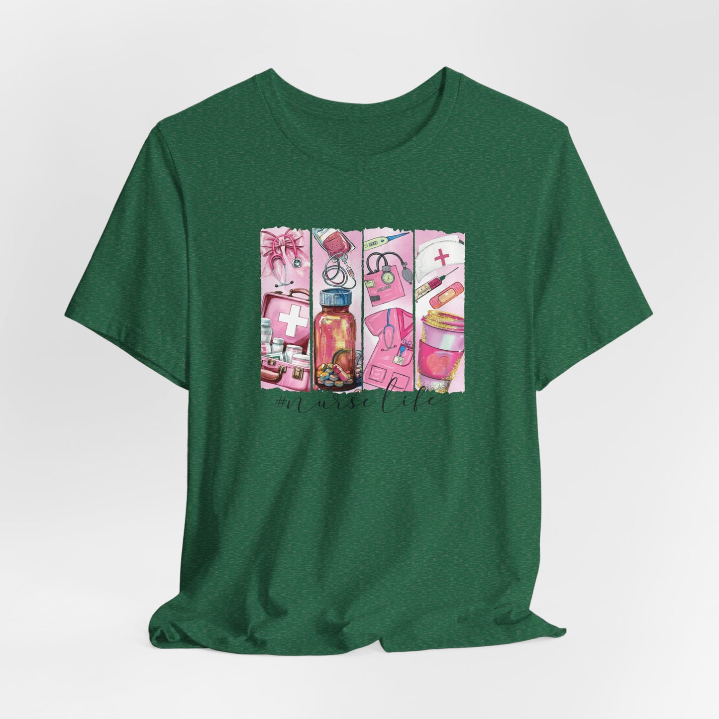 Nurse Life Pink Bella Canvas Tee