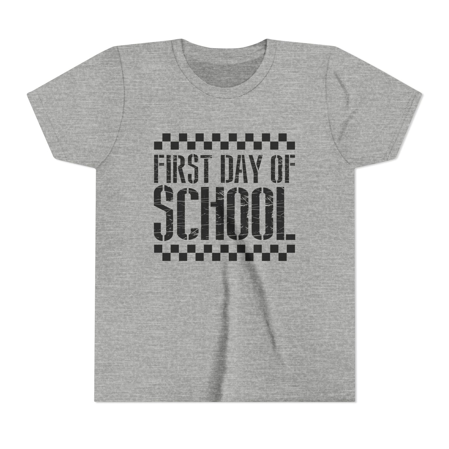 First Day of School Checkered Youth Tee, Back to School Shirt