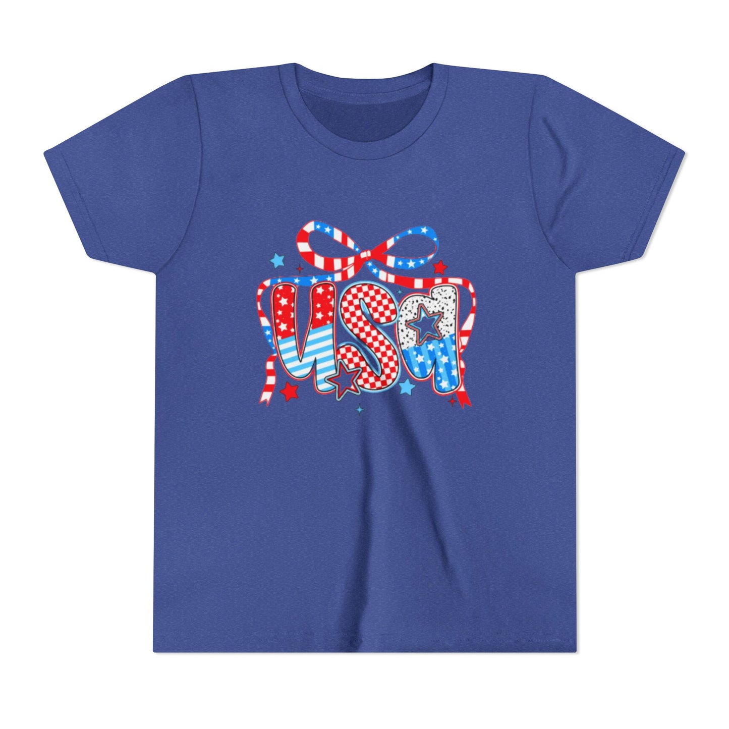 Patriotic Youth Short Sleeve Tee - USA Stars and Stripes Design