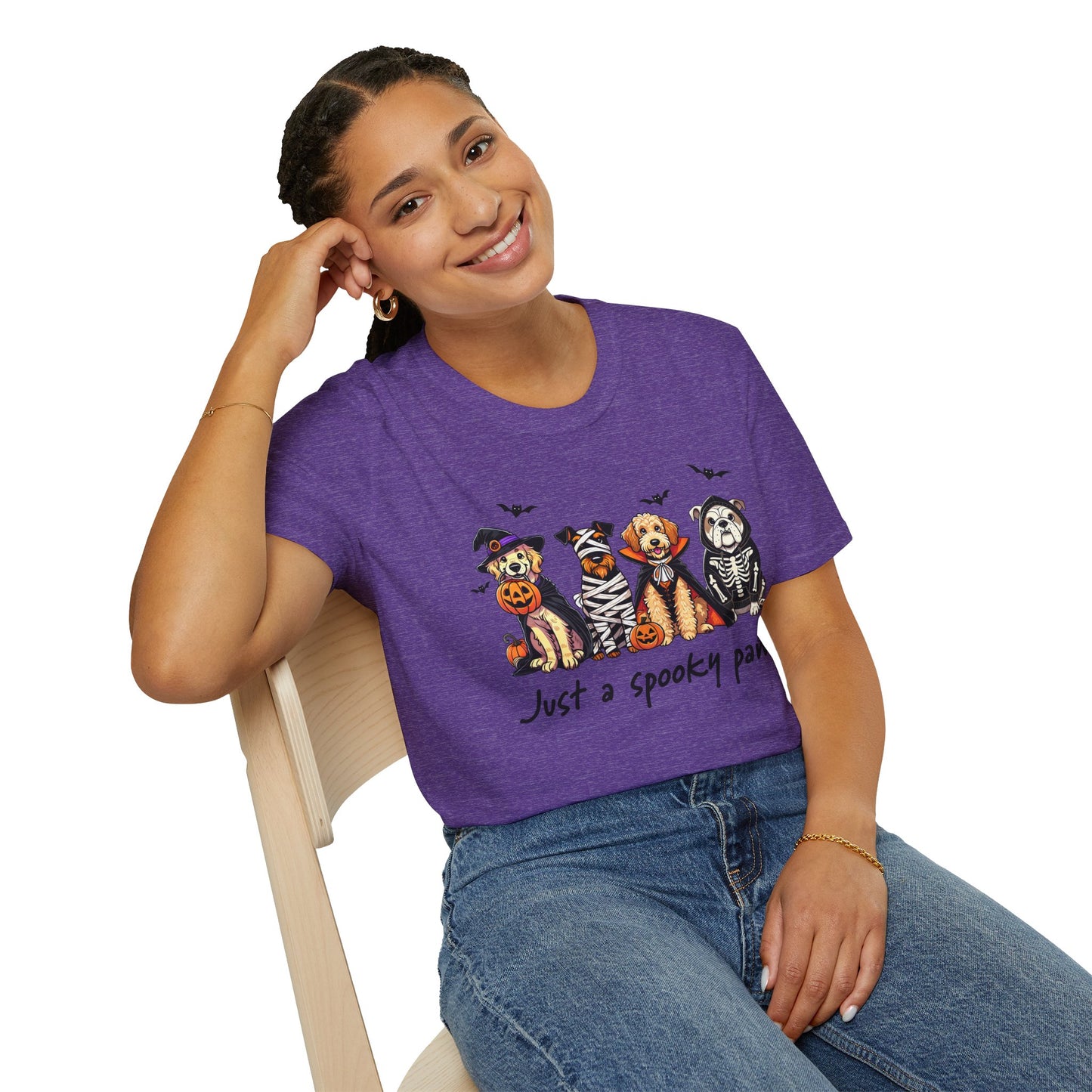 Halloween Dog T-Shirt, Spooky Paw Gildan Softstyle Shirt