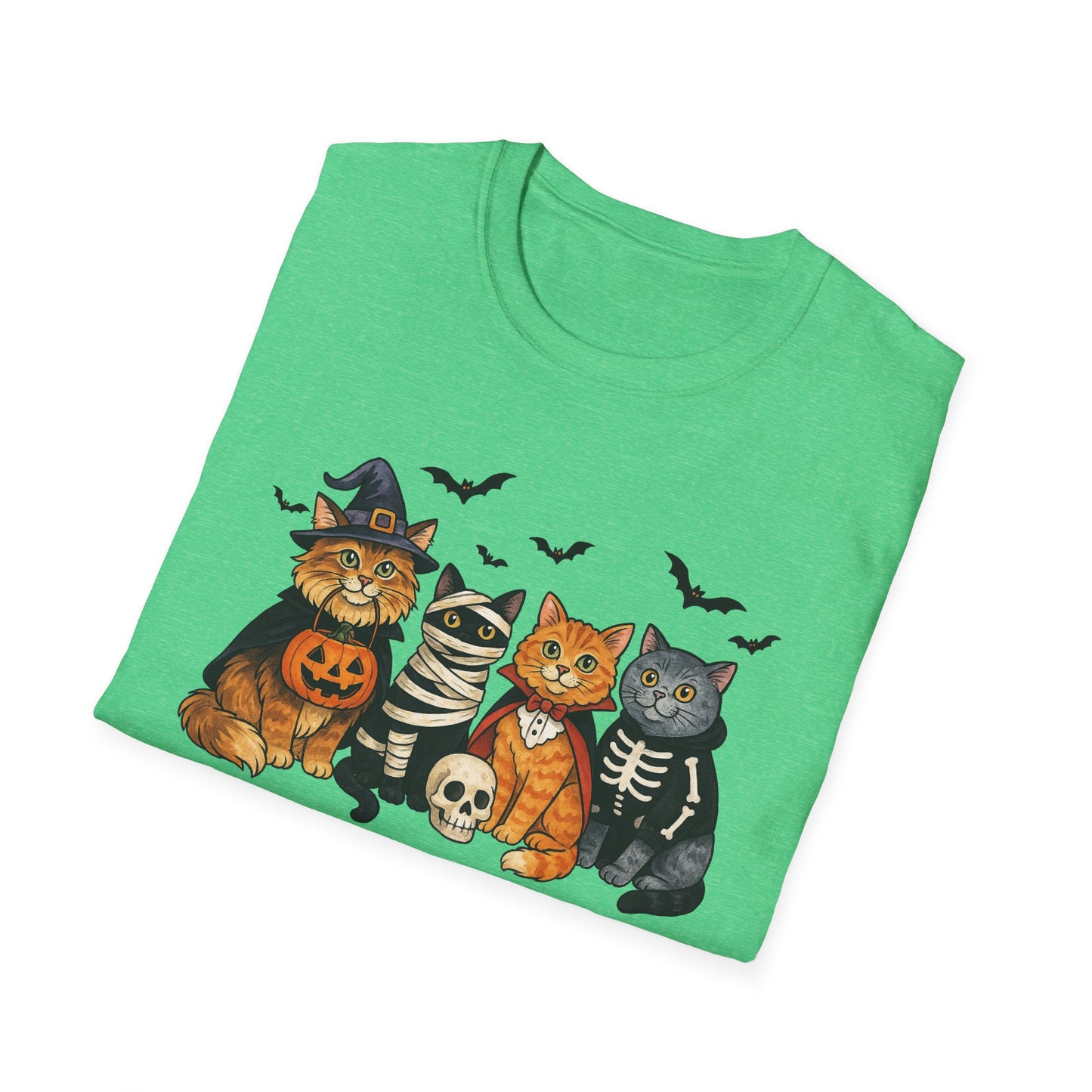 Halloween Cat T-Shirt, Spooky paw Gildan Softstyle Tee