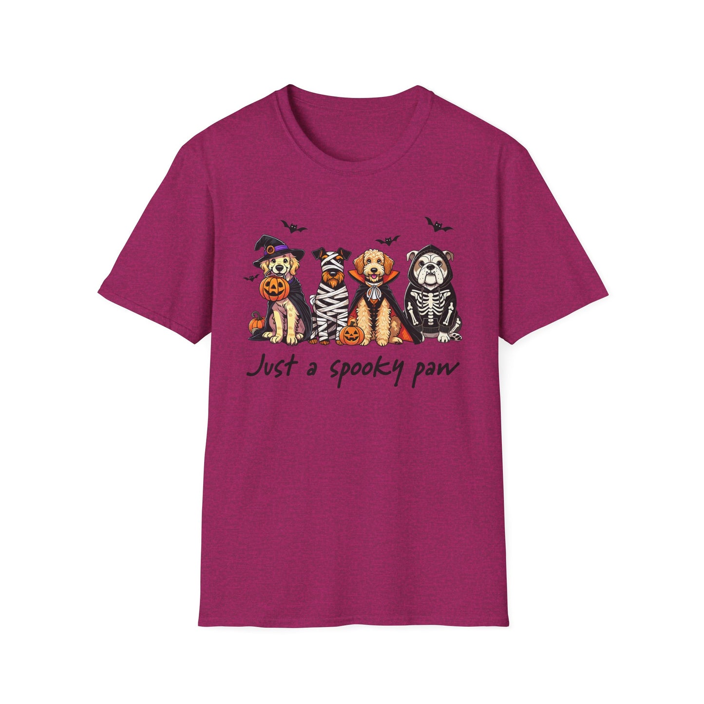 Halloween Dog T-Shirt, Spooky Paw Gildan Softstyle Shirt
