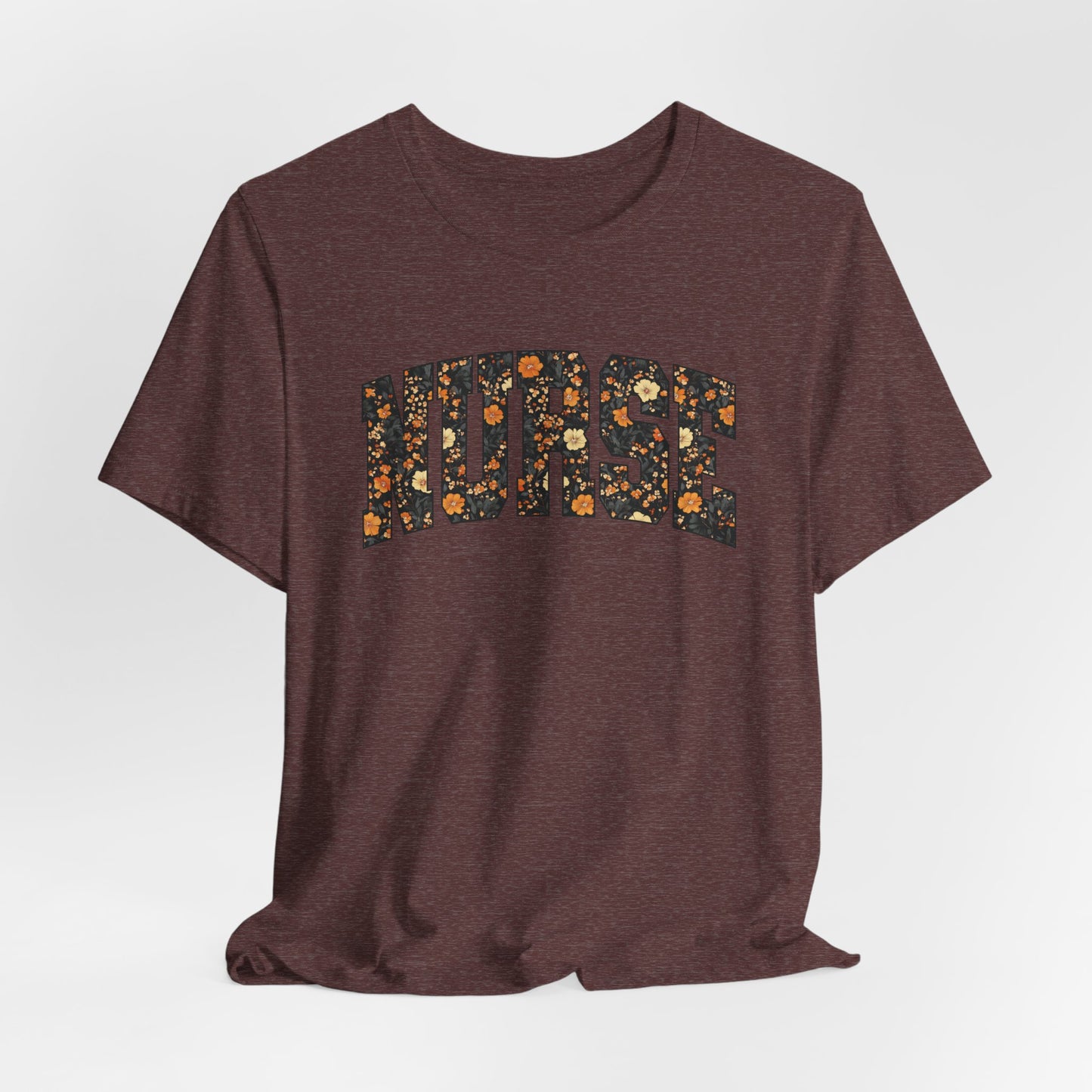 Floral Fall Nurse Bella Canvas T-Shirt