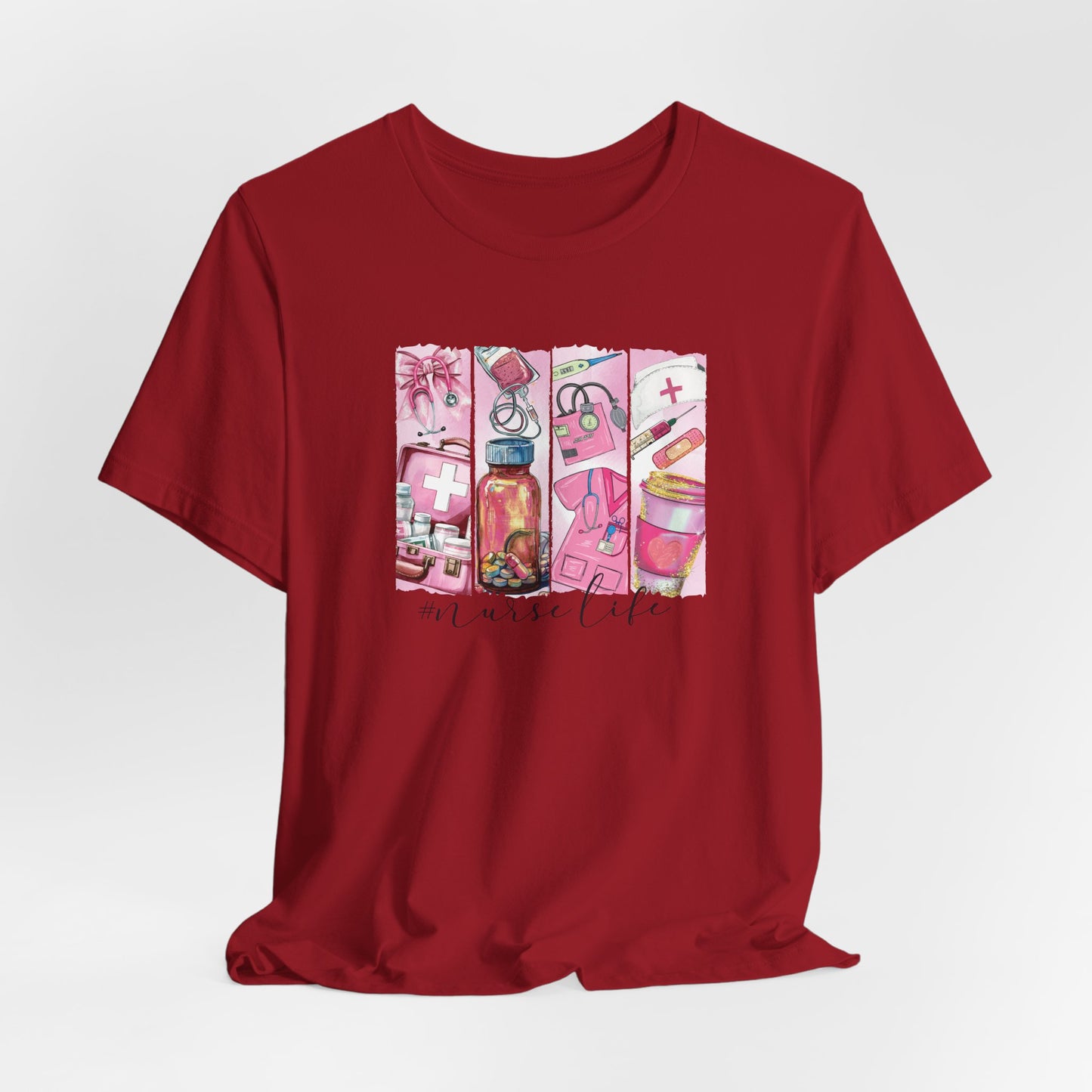 Nurse Life Pink Bella Canvas Tee