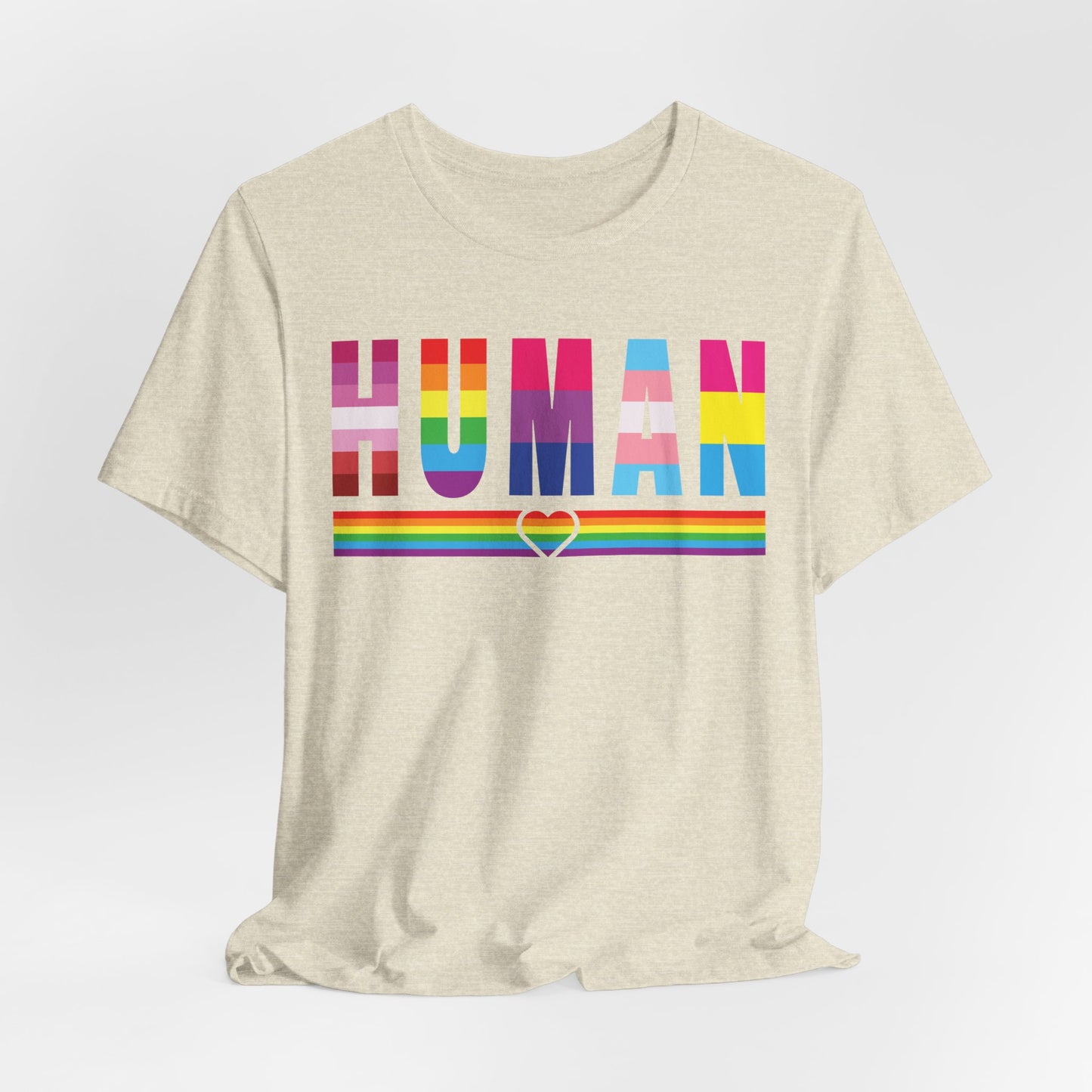 Pride Jersey Tee - Celebrate Diversity with 'HUMAN' Design