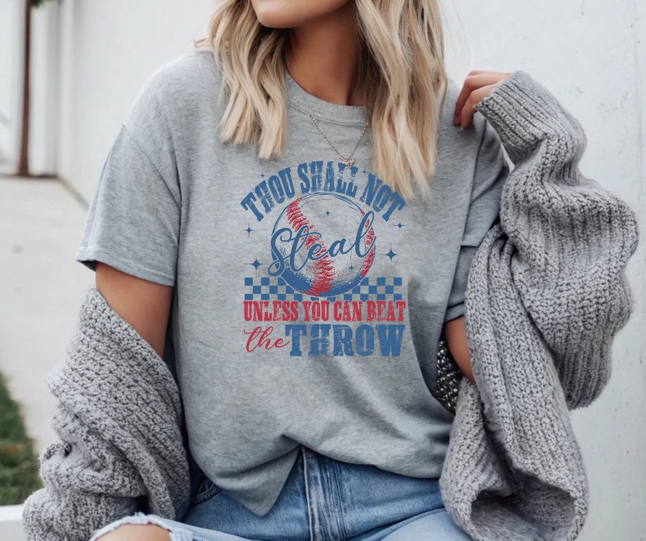 Thou Shall Not Steal Baseball Tee - Funny Unisex Jersey Short Sleeve Shirt