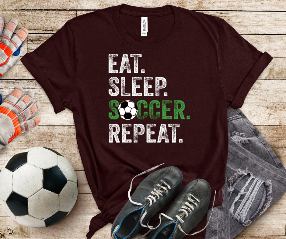 Eat Sleep Soccer Repeat Bella Canvas T-Shirt