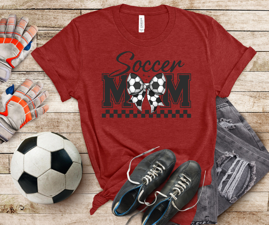 Soccer Mom- Bow Bella Canvas Tee