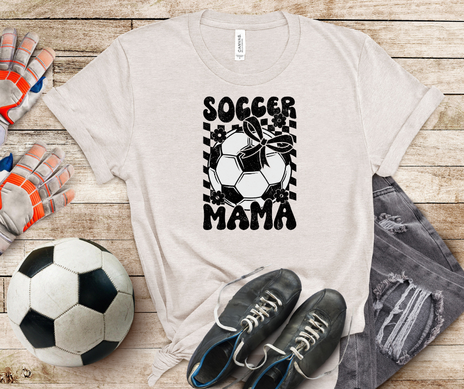 Soccer Mama Checkered Bella Canvas Tee