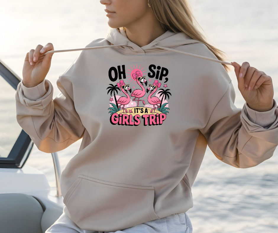 Flamingo Girls Trip Gildan Hoodie