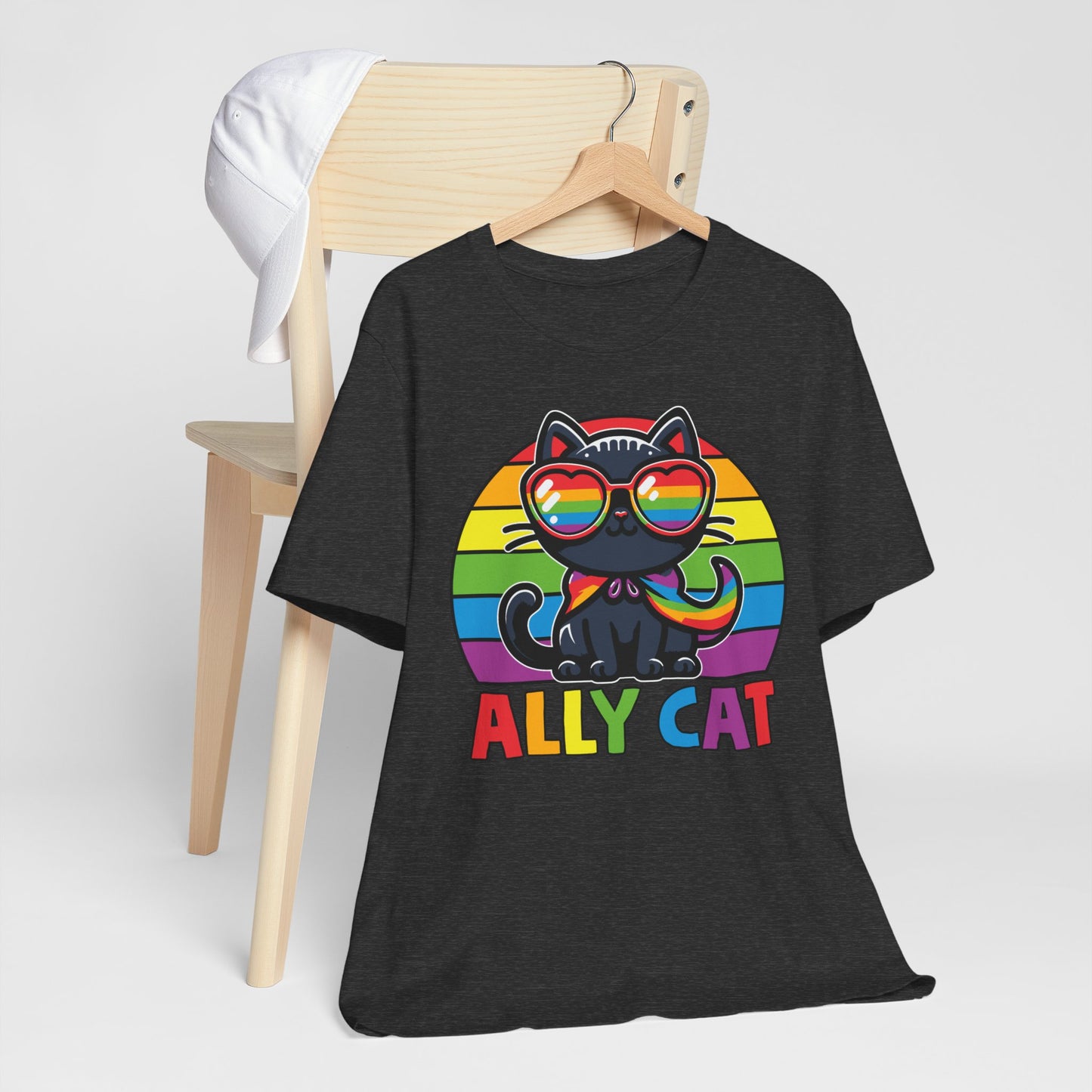Pride Cat Unisex Jersey Tee - 'Ally Cat' Design
