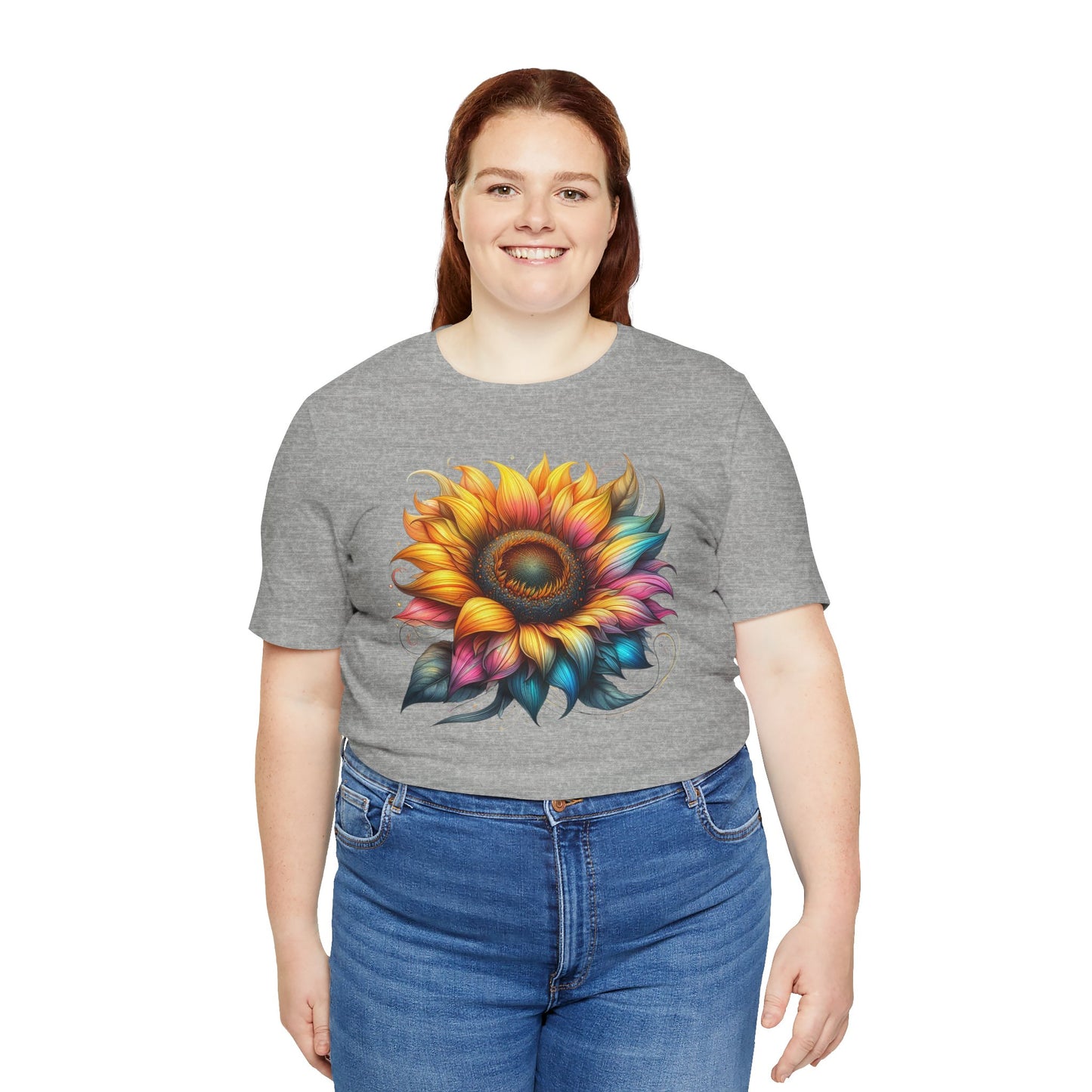 Vibrant Sunflower Tee, Casual T-Shirt