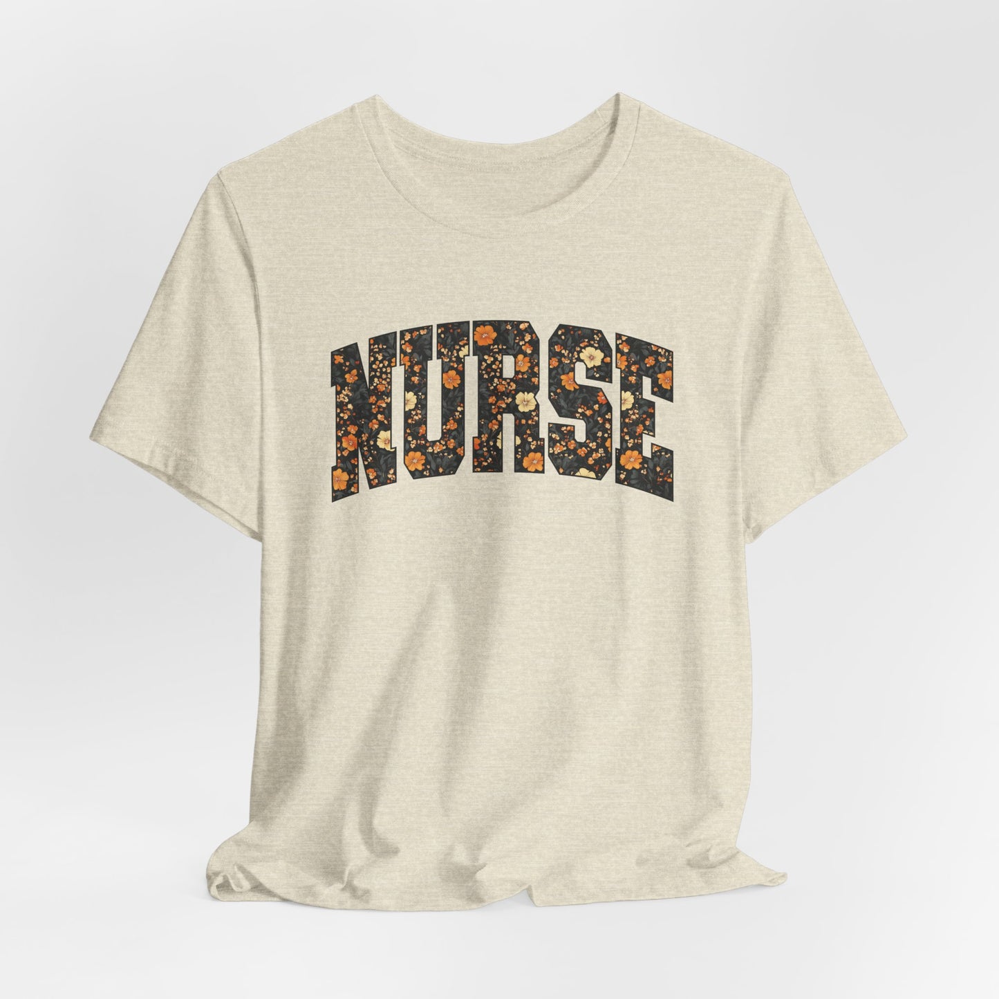 Floral Fall Nurse Bella Canvas T-Shirt