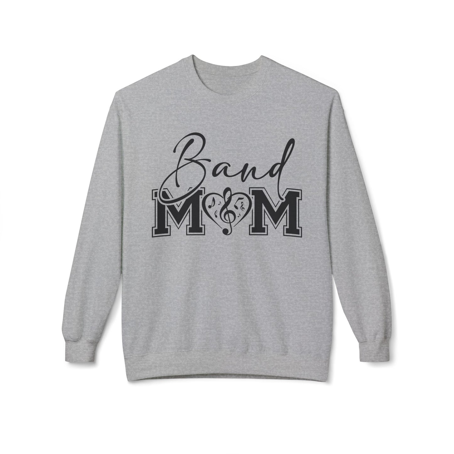 Band Mom front and back - Softstyle Crewneck for Music Lovers