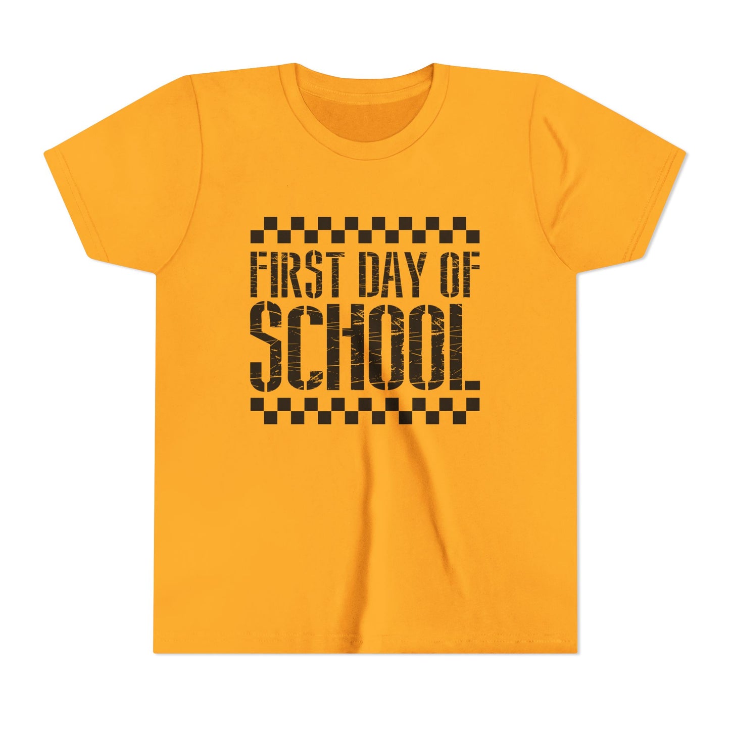 First Day of School Checkered Youth Tee, Back to School Shirt