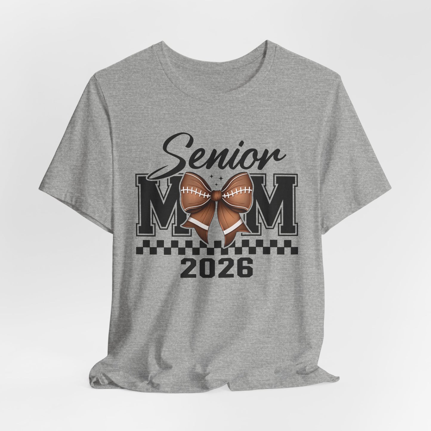 Senior Mom 2026 Football Tee, Unisex Jersey Short Sleeve Tee