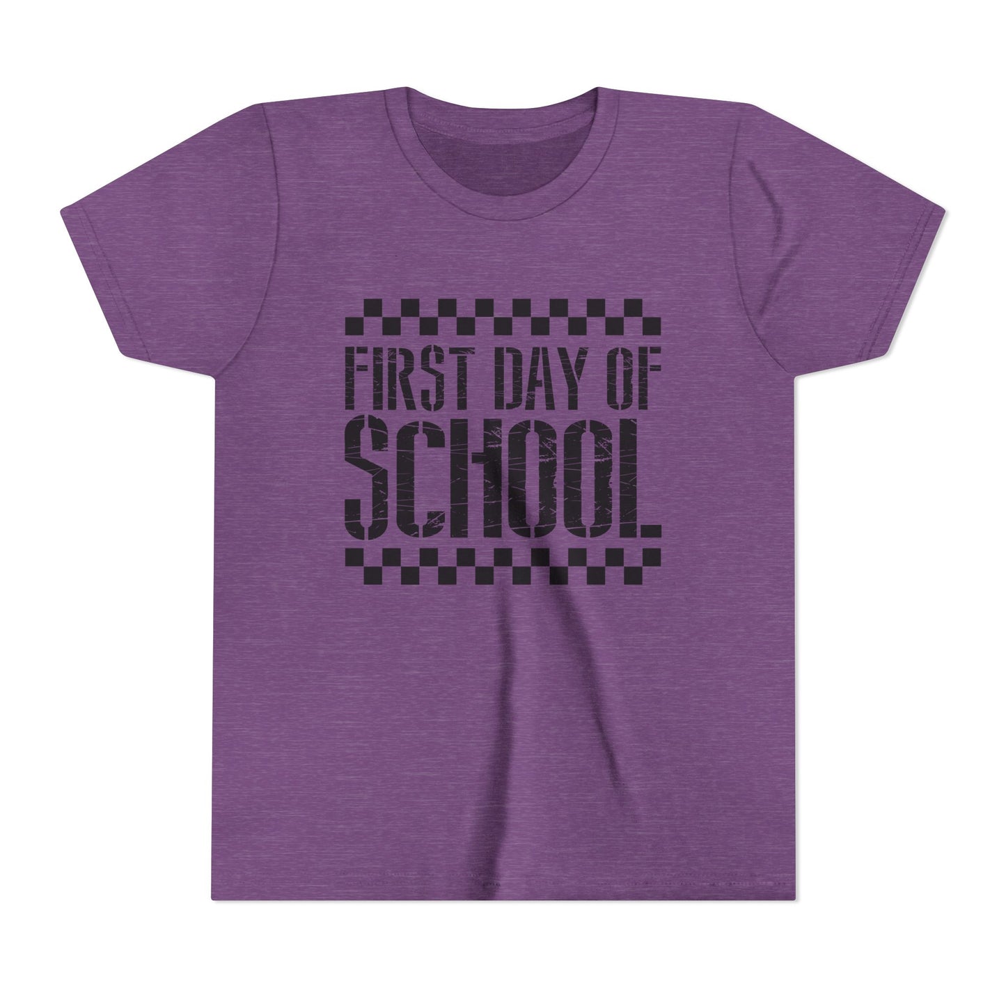 First Day of School Checkered Youth Tee, Back to School Shirt
