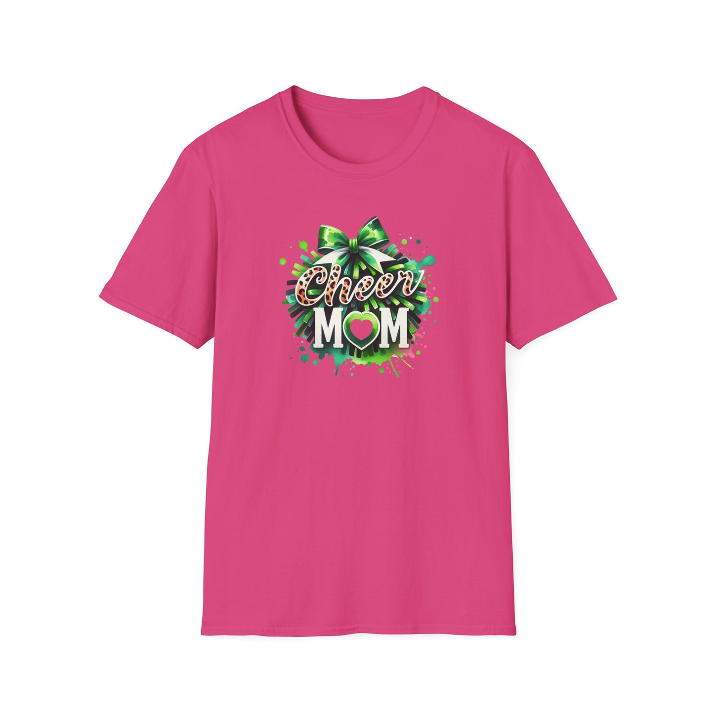 Green Cheer Mom Gildan Softstyle Tshirt