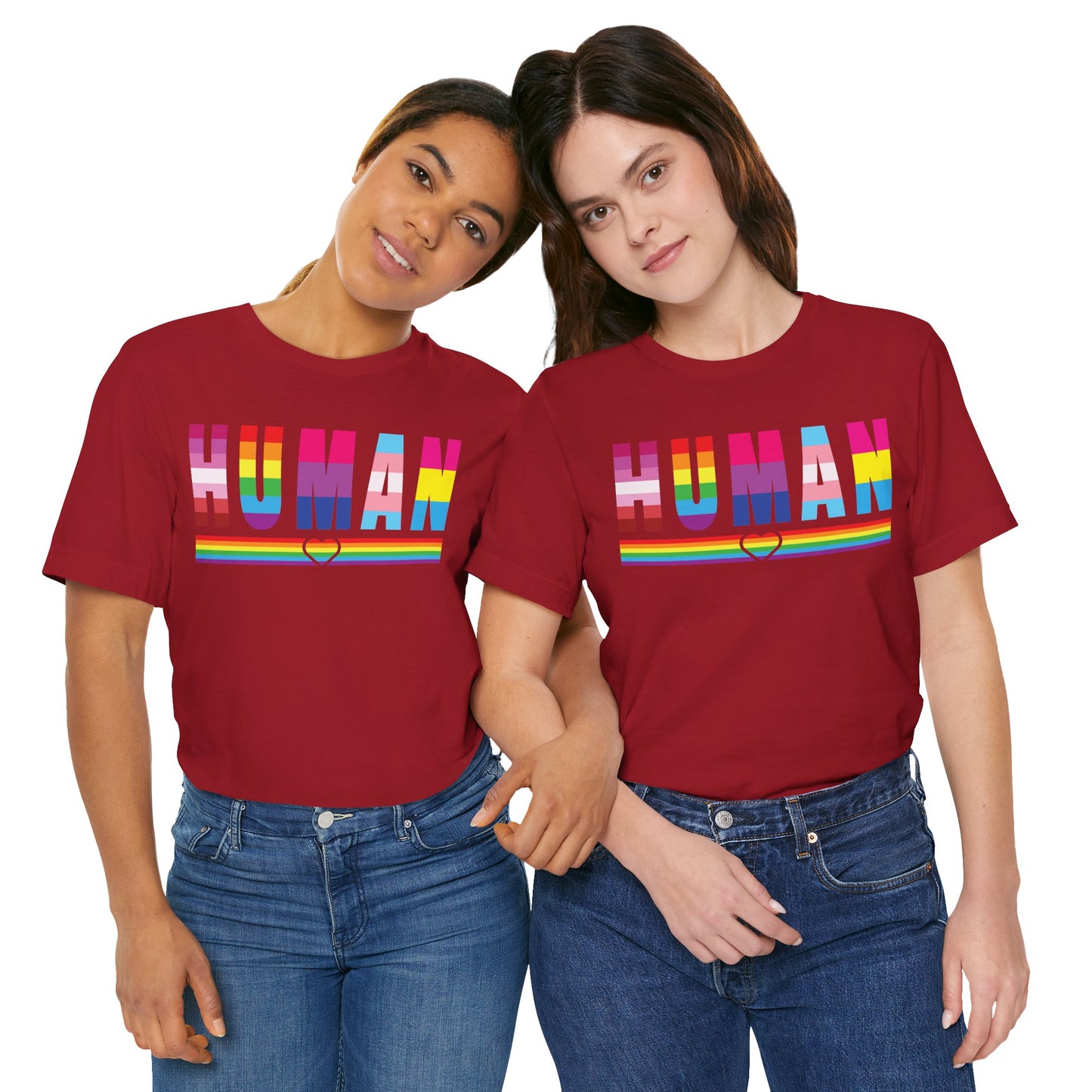 Pride Jersey Tee - Celebrate Diversity with 'HUMAN' Design