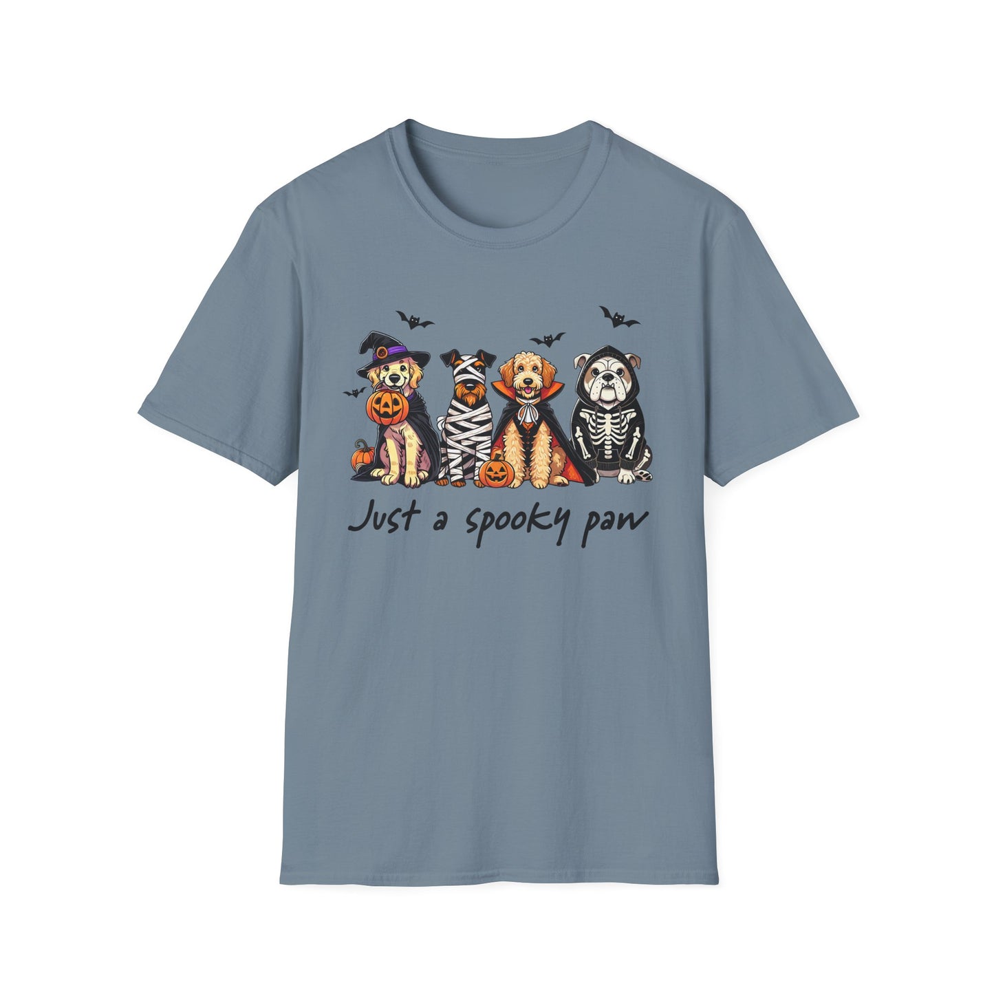 Halloween Dog T-Shirt, Spooky Paw Gildan Softstyle Shirt