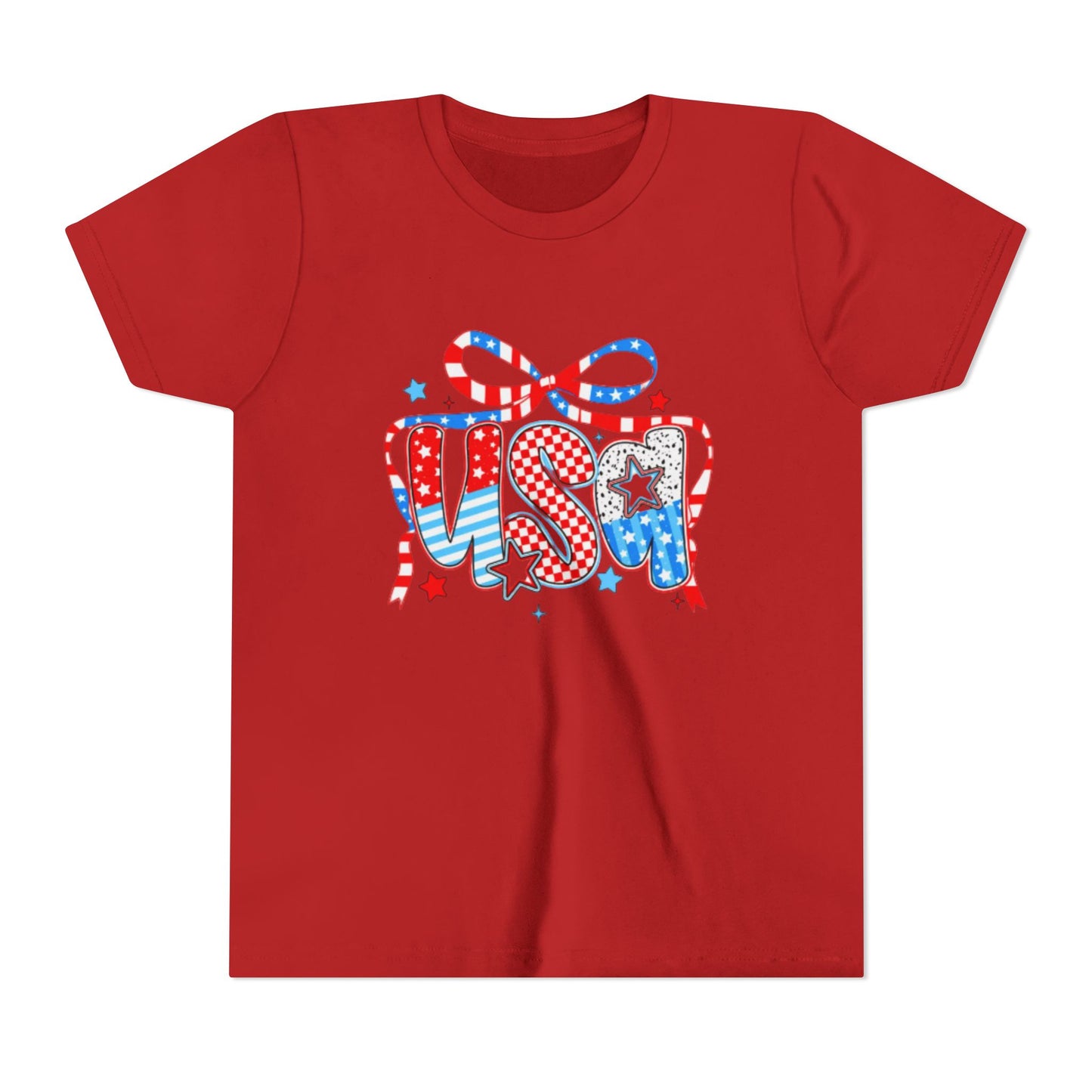 Patriotic Youth Short Sleeve Tee - USA Stars and Stripes Design