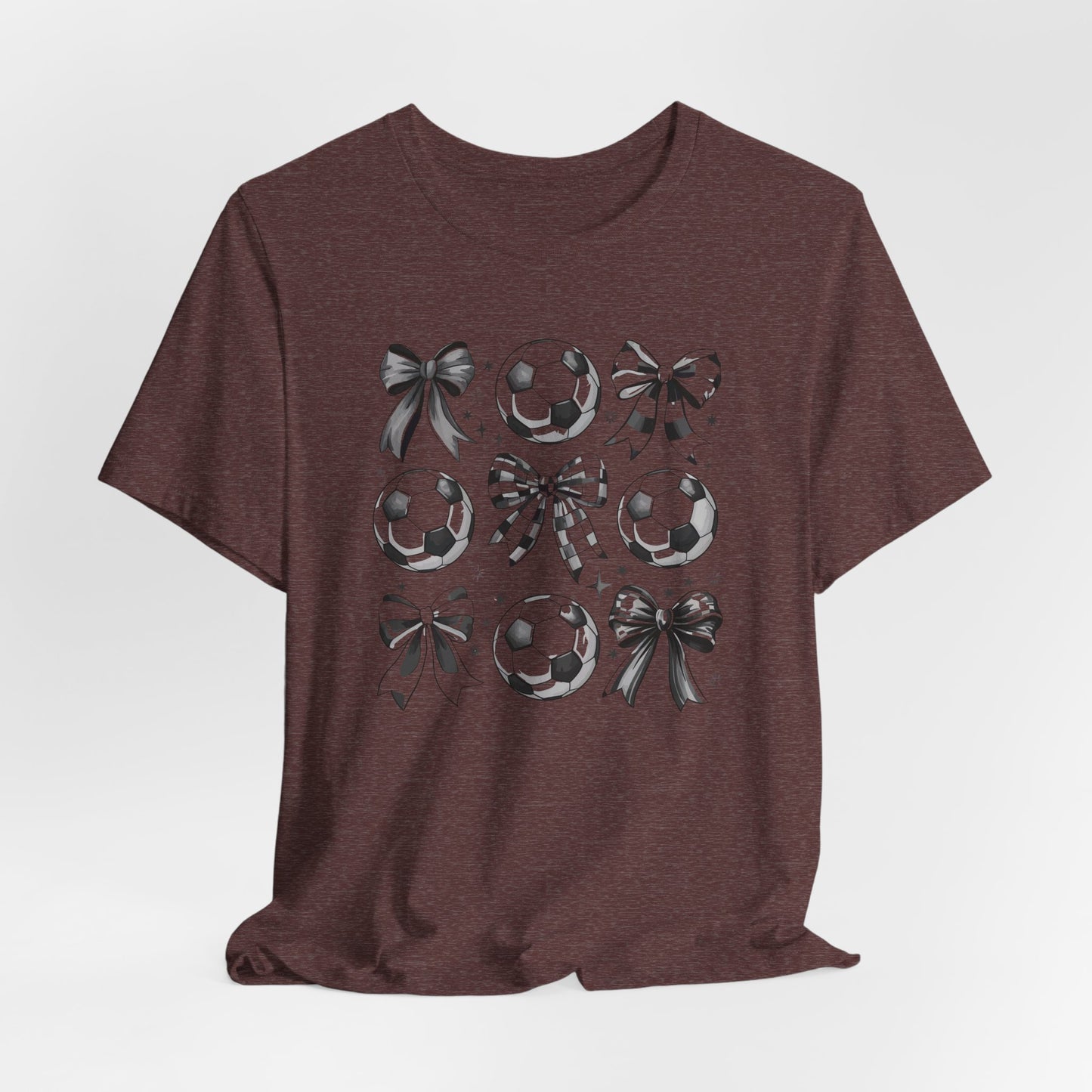 Soccer Tic Tac Toe Bows Bella Canvas Tee