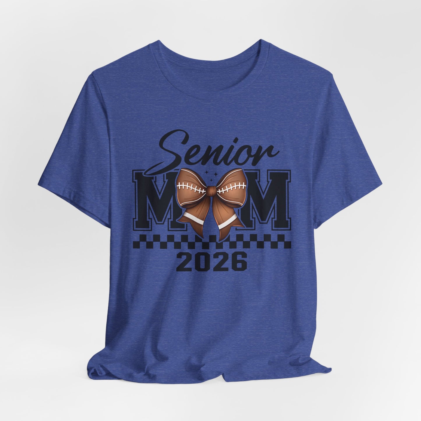 Senior Mom 2026 Football Tee, Unisex Jersey Short Sleeve Tee