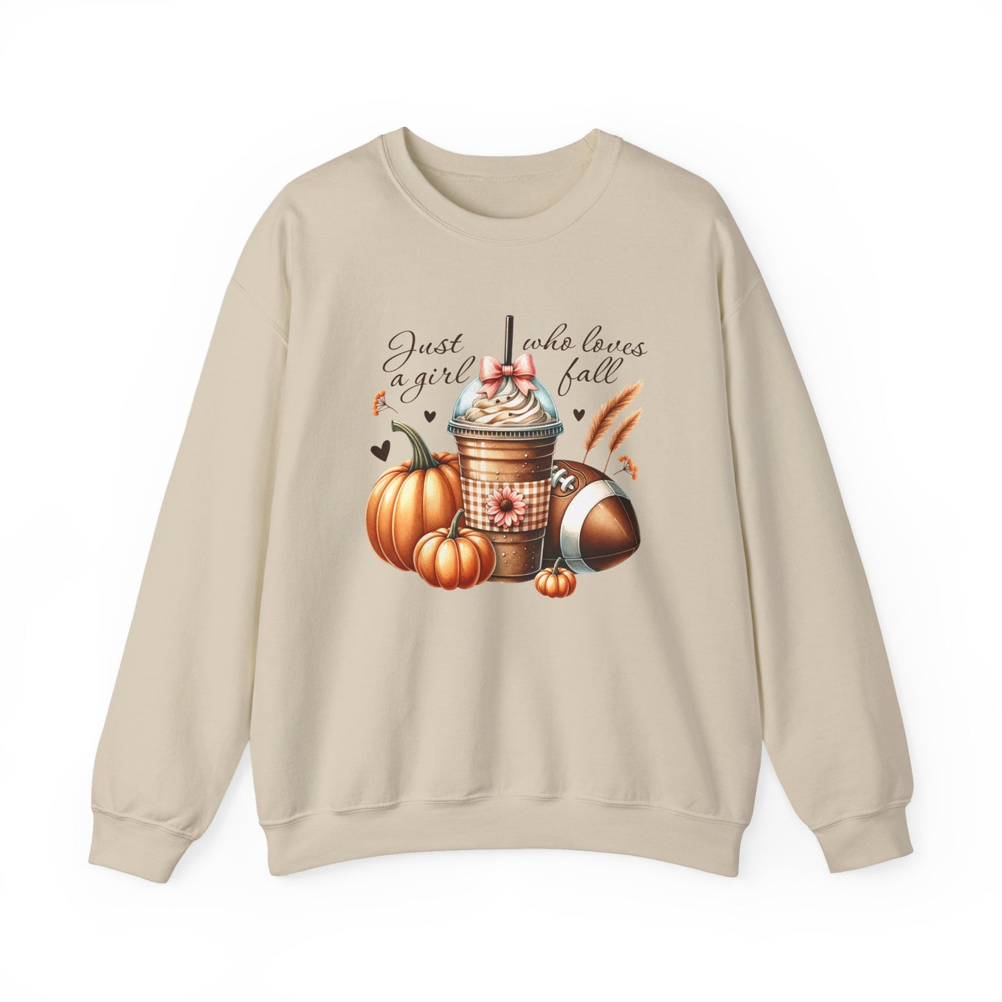 Coffee Pumpkin Football Gildan Crewneck Sweatshirt