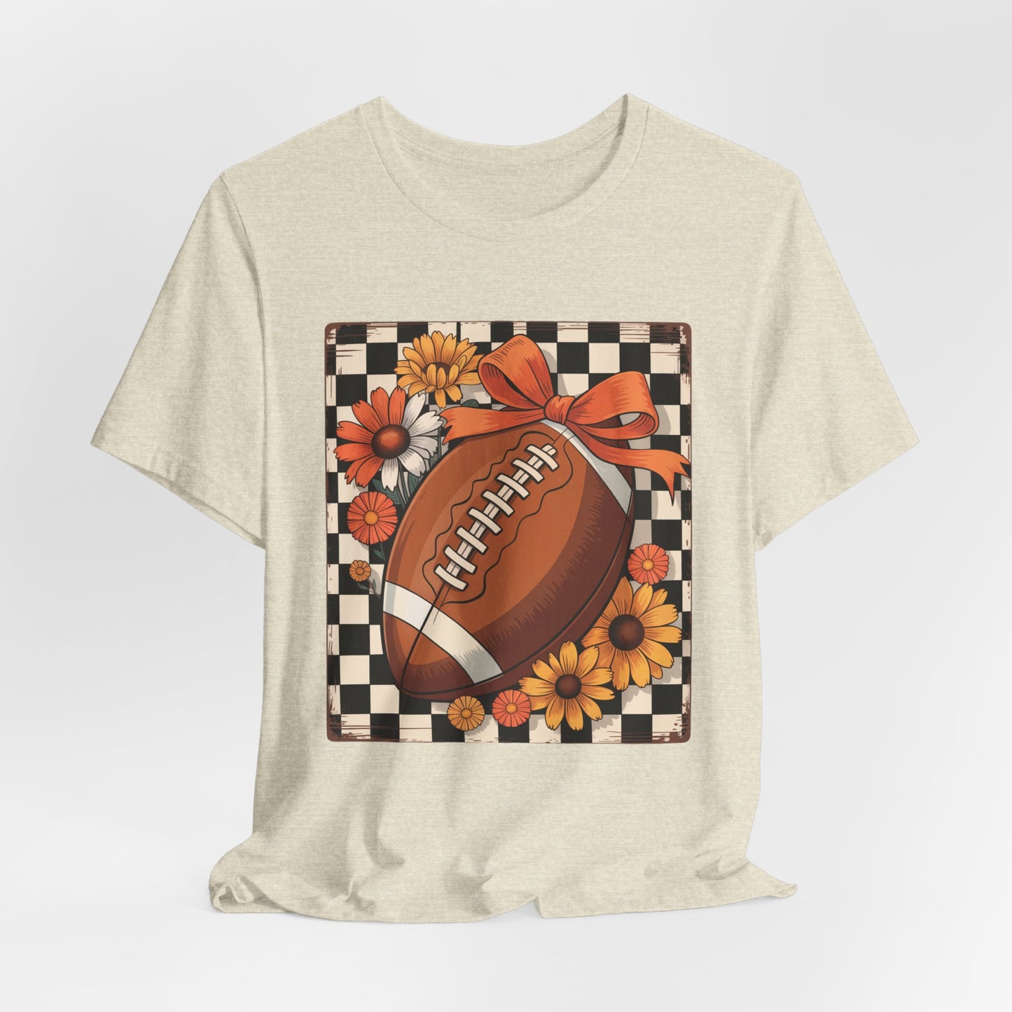Fall Floral Football Tee, Perfect for Game Days