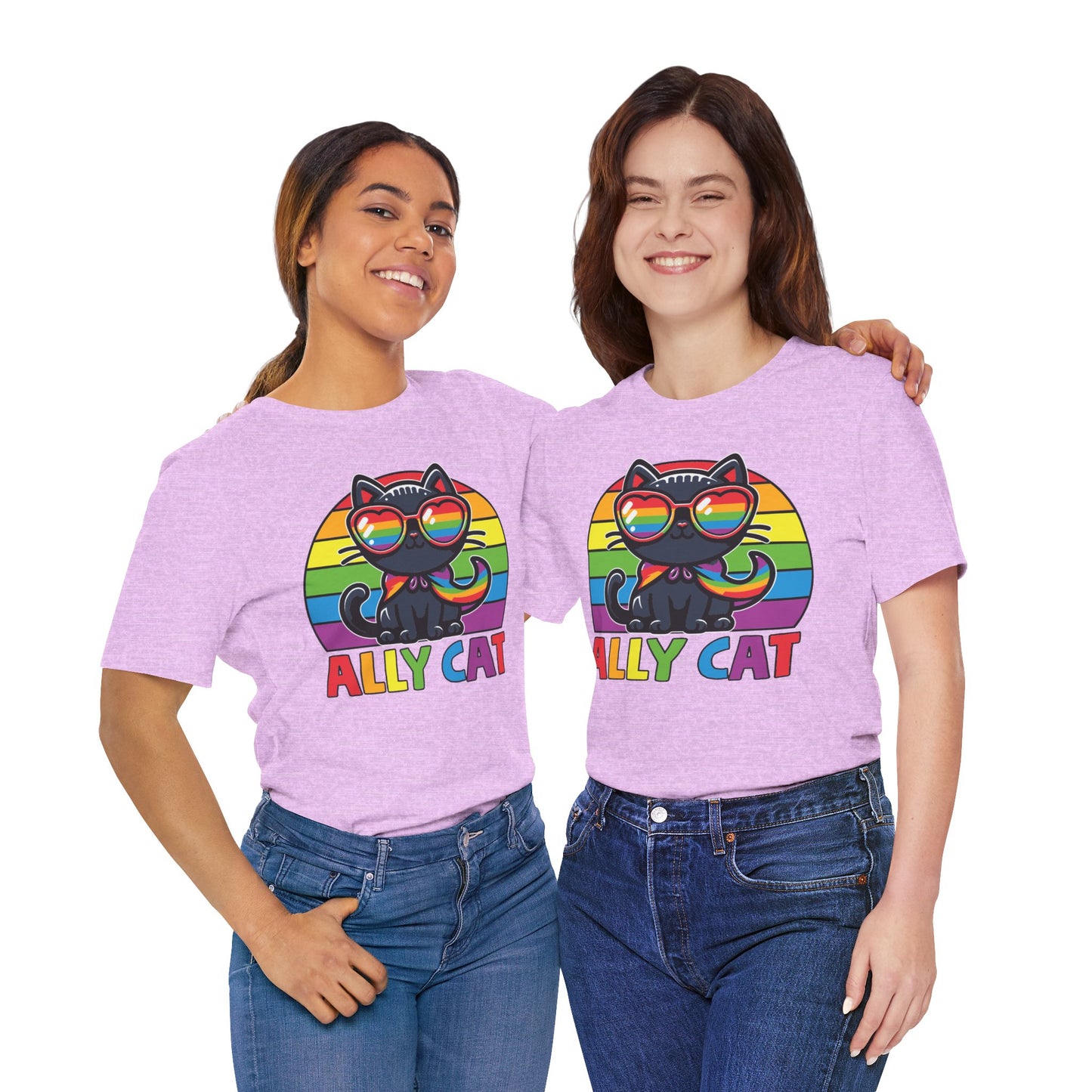 Pride Cat Unisex Jersey Tee - 'Ally Cat' Design