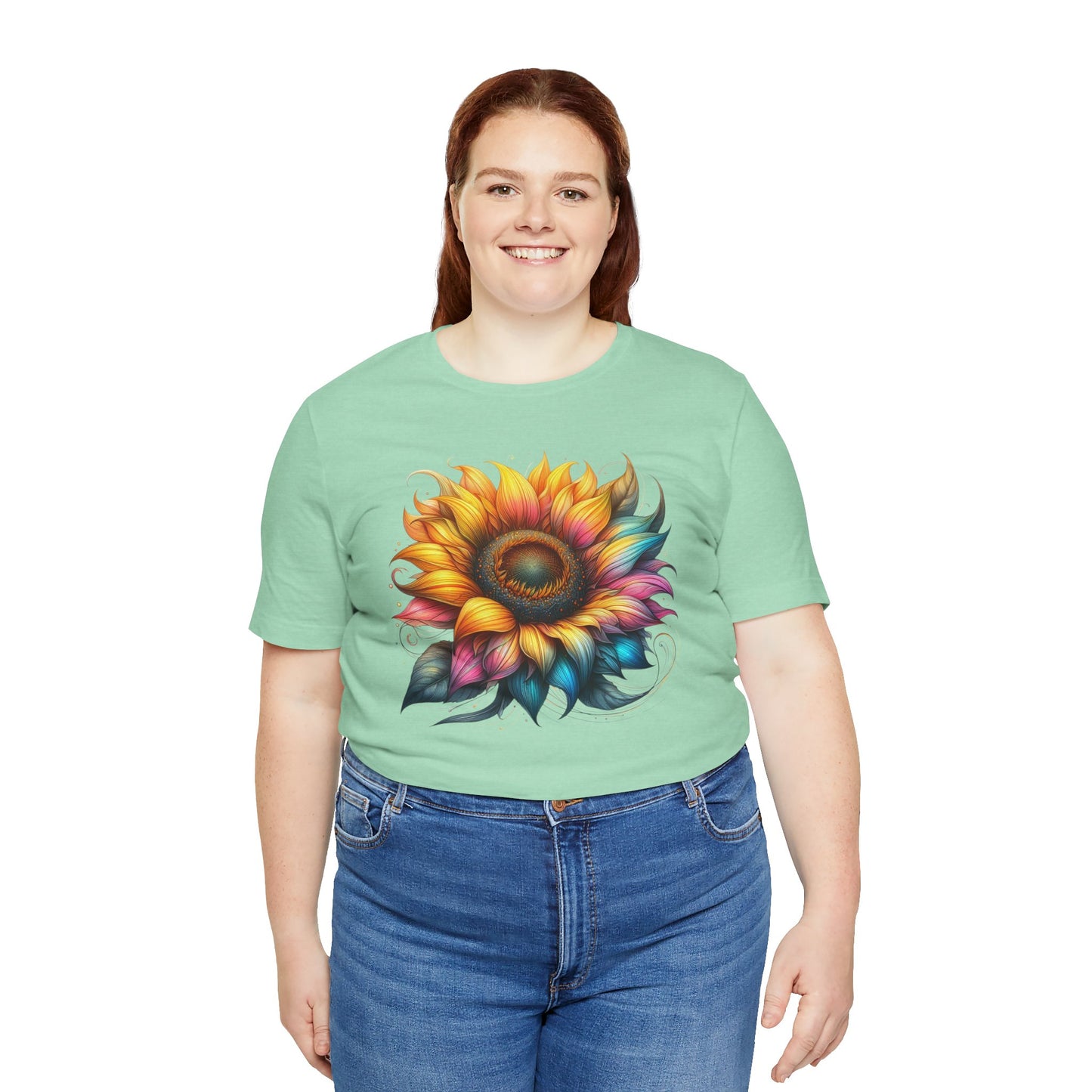 Vibrant Sunflower Tee, Casual T-Shirt