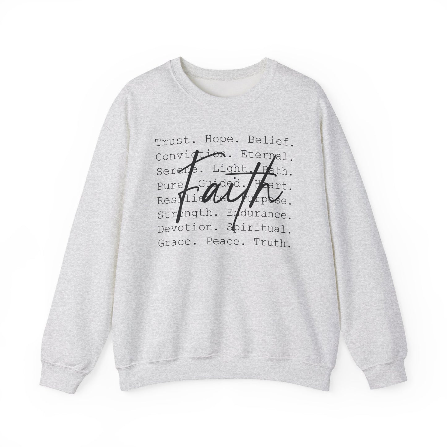Faith Word Map Gildan Crewneck Sweatshirt