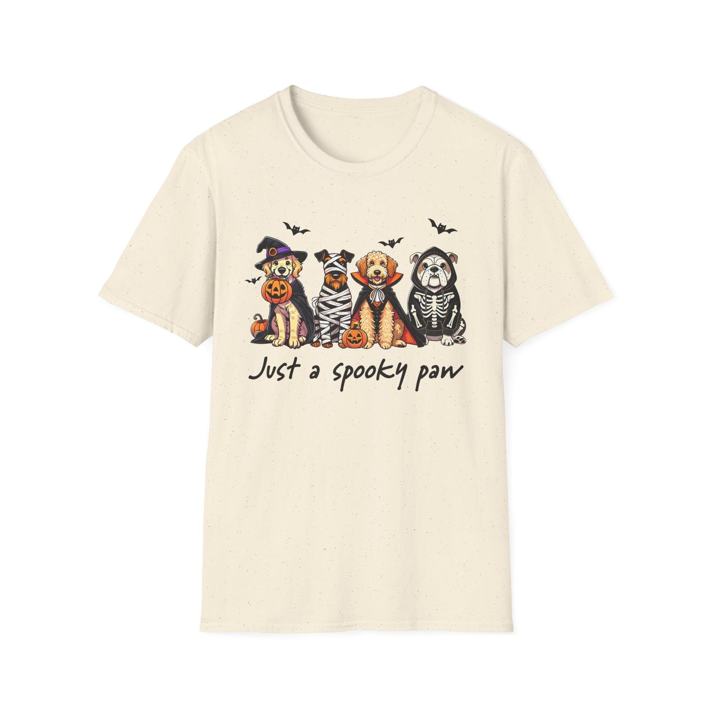 Halloween Dog T-Shirt, Spooky Paw Gildan Softstyle Shirt