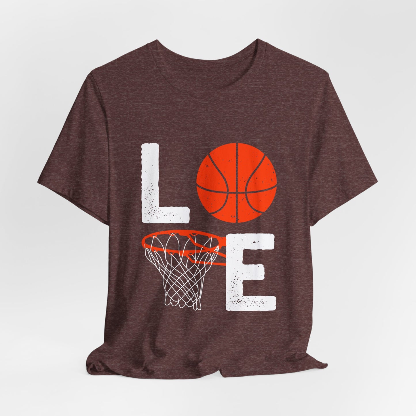 Basketball Love Tee, Unisex Short Sleeve Shirt, Sports Apparel, Gift for Athletes, Game Day Shirt, Valentine's Day Gift