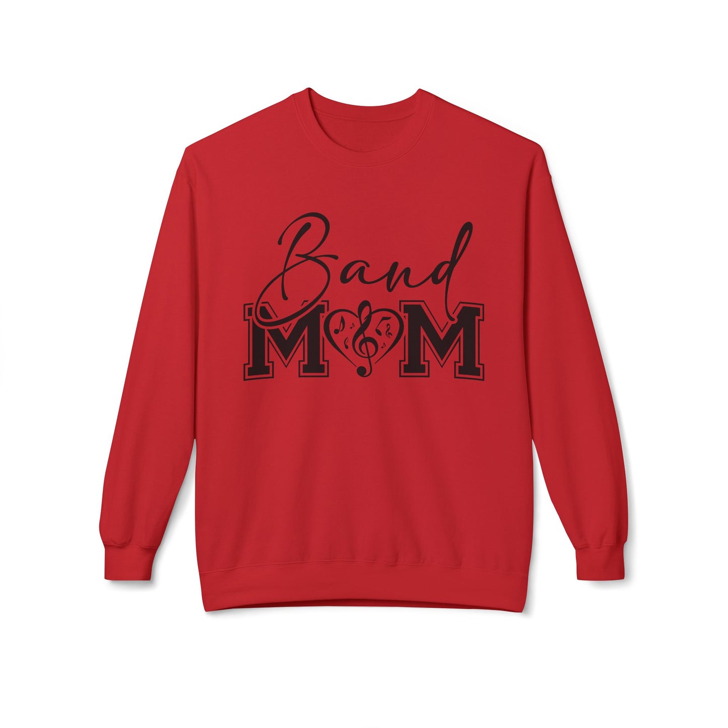 Band Mom front and back - Softstyle Crewneck for Music Lovers