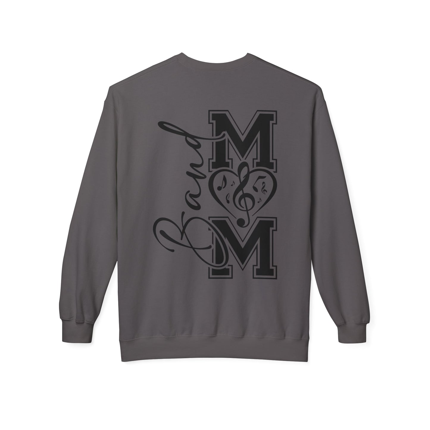 Band Mom front and back - Softstyle Crewneck for Music Lovers