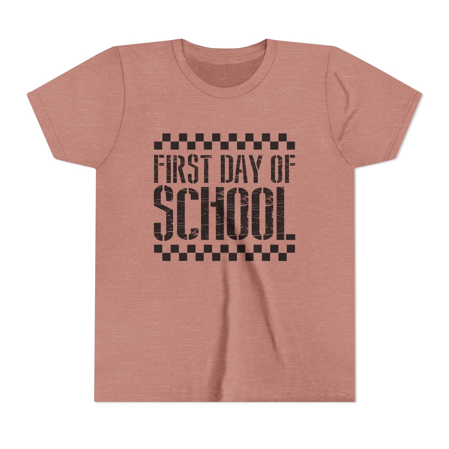 First Day of School Checkered Youth Tee, Back to School Shirt