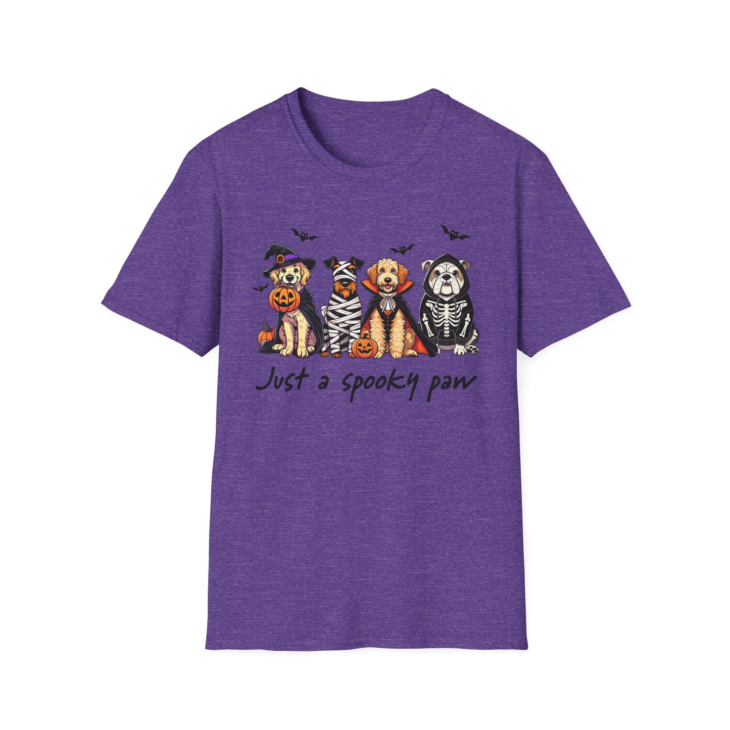 Halloween Dog T-Shirt, Spooky Paw Gildan Softstyle Shirt