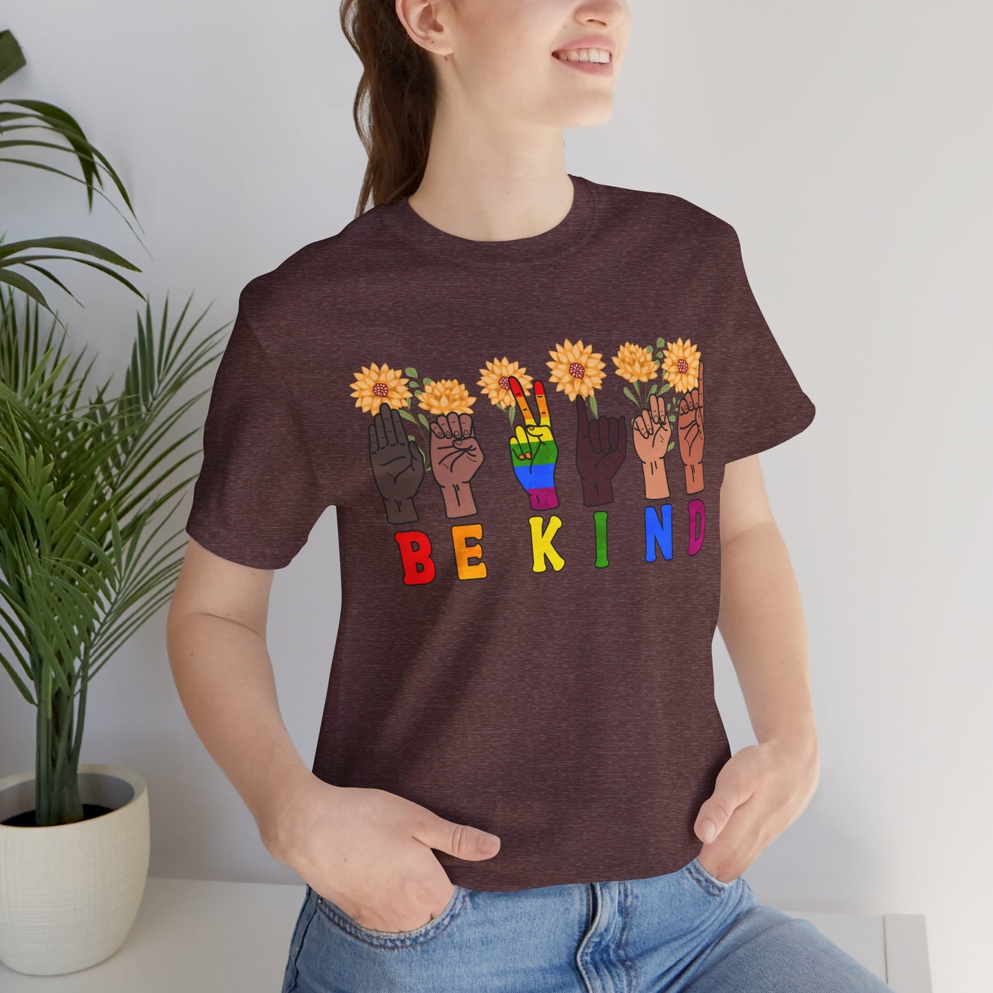 Be Kind Sign Language Diversity Unisex Jersey Tee