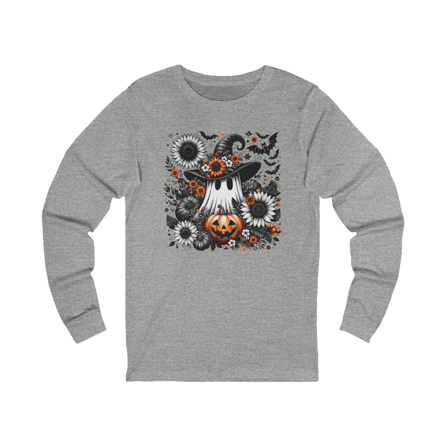 Halloween Floral Ghost Unisex Long Sleeve